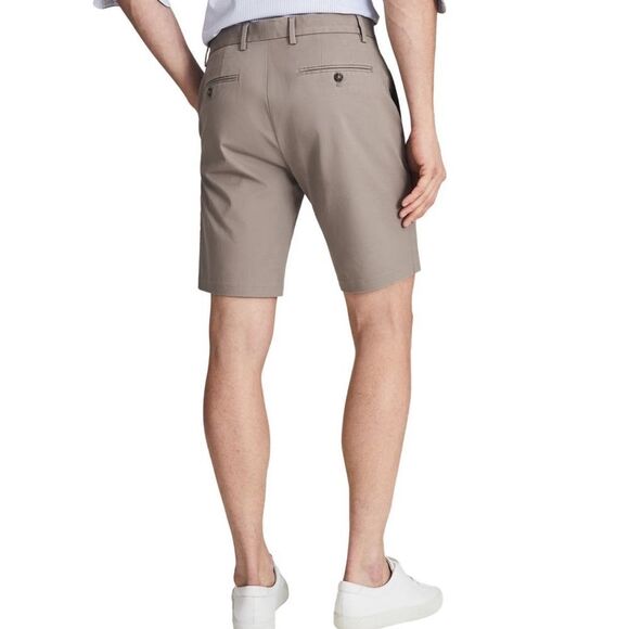 REISS Wicket Cotton Blend Chino Shorts, Flat Front, Classic, Tan, Size 30, NWT - Picture 2 of 7